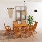 vidaXL Juego de comedor para jardín 7 piezas madera maciza teca vidaXL Juego de comedor para jardín 7 piezas madera maciza teca
