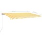 vidaXL Toldo retráctil manual amarillo y blanco 500x300 cm vidaXL Toldo retráctil manual amarillo y blanco 500x300 cm