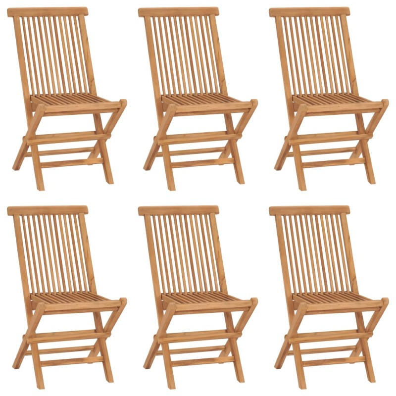vidaXL Sillas de jardín plegables 6 unidades madera maciza de teca vidaXL Sillas de jardín plegables 6 unidades madera maciza de teca