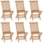 vidaXL Sillas de jardín plegables 6 unidades madera maciza de teca vidaXL Sillas de jardín plegables 6 unidades madera maciza de teca