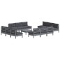 vidaXL Muebles de jardín 13 pzas con cojines antracita madera de pino vidaXL Muebles de jardín 13 pzas con cojines antracita madera de pino