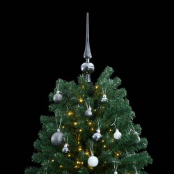 vidaXL Árbol de Navidad artificial con bisagras 300 LED y bolas 210 cm