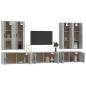 vidaXL Set de muebles de TV 7 pzas madera contrachapada gris hormigón vidaXL Set de muebles de TV 7 pzas madera contrachapada gris hormigón