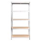 vidaXL Estantería 5 niveles 5 uds acero madera contrachapada plateado vidaXL Estantería 5 niveles 5 uds acero madera contrachapada plateado