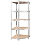 vidaXL Estantería 5 niveles 5 uds acero madera contrachapada plateado vidaXL Estantería 5 niveles 5 uds acero madera contrachapada plateado