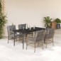 vidaXL Set comedor de jardín 5 pzas con cojines ratán sintético beige vidaXL Set comedor de jardín 5 pzas con cojines ratán sintético beige
