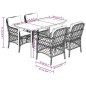 vidaXL Set de muebles jardín 5 pzas con cojines ratán sintético negro vidaXL Set de muebles jardín 5 pzas con cojines ratán sintético negro
