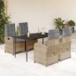 vidaXL Set comedor de jardín 5 pzas con cojines ratán sintético beige vidaXL Set comedor de jardín 5 pzas con cojines ratán sintético beige