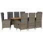 vidaXL Set comedor jardín 9 pzas y cojines ratán sintético gris vidaXL Set comedor jardín 9 pzas y cojines ratán sintético gris