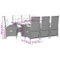 vidaXL Set comedor jardín 9 pzas y cojines ratán sintético gris vidaXL Set comedor jardín 9 pzas y cojines ratán sintético gris