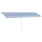 vidaXL Toldo de pie retráctil manual azul y blanco 600x300 cm vidaXL Toldo de pie retráctil manual azul y blanco 600x300 cm