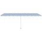 vidaXL Toldo de pie retráctil manual azul y blanco 600x300 cm vidaXL Toldo de pie retráctil manual azul y blanco 600x300 cm