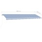 vidaXL Toldo de pie retráctil manual azul y blanco 600x300 cm vidaXL Toldo de pie retráctil manual azul y blanco 600x300 cm
