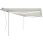 vidaXL Toldo retráctil manual con luz LED crema 4x3 m vidaXL Toldo retráctil manual con luz LED crema 4x3 m