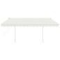 vidaXL Toldo retráctil manual con luz LED crema 4x3 m vidaXL Toldo retráctil manual con luz LED crema 4x3 m