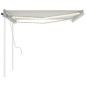 vidaXL Toldo retráctil manual con luz LED crema 4x3 m vidaXL Toldo retráctil manual con luz LED crema 4x3 m