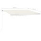 vidaXL Toldo retráctil manual con luz LED crema 4x3 m vidaXL Toldo retráctil manual con luz LED crema 4x3 m