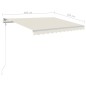 vidaXL Toldo manual retráctil con luz LED crema 3x2,5 m vidaXL Toldo manual retráctil con luz LED crema 3x2,5 m