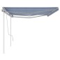 vidaXL Toldo manual retráctil con postes azul y blanco 6x3 m