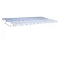 vidaXL Toldo manual retráctil con postes azul y blanco 6x3 m