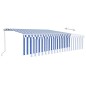 vidaXL Toldo retráctil manual con persiana azul y blanco 5x3 m