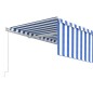 vidaXL Toldo retráctil manual con persiana azul y blanco 5x3 m