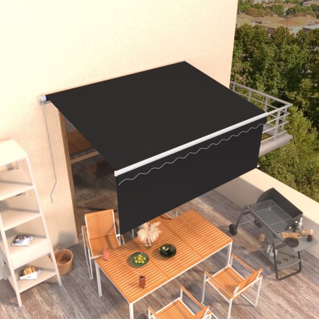 vidaXL Toldo retráctil manual con persiana gris antracita 3x2,5 m