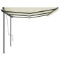 vidaXL Toldo retráctil automático con postes crema 6x3 m vidaXL Toldo retráctil automático con postes crema 6x3 m