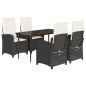 vidaXL Set de muebles jardín 5 pzas con cojines ratán sintético negro vidaXL Set de muebles jardín 5 pzas con cojines ratán sintético negro