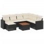 vidaXL Set de sofás de jardín 8 piezas y cojines ratán sintético negro vidaXL Set de sofás de jardín 8 piezas y cojines ratán sintético negro