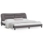 vidaXL Estructura cama con luces LED cuero sintético gris 200x200 cm vidaXL Estructura cama con luces LED cuero sintético gris 200x200 cm