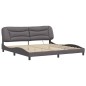 vidaXL Estructura cama con luces LED cuero sintético gris 200x200 cm vidaXL Estructura cama con luces LED cuero sintético gris 200x200 cm