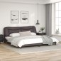 vidaXL Estructura cama con luces LED cuero sintético gris 200x200 cm vidaXL Estructura cama con luces LED cuero sintético gris 200x200 cm
