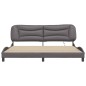 vidaXL Estructura cama con luces LED cuero sintético gris 200x200 cm vidaXL Estructura cama con luces LED cuero sintético gris 200x200 cm