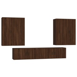 vidaXL Set de muebles para TV 6 pzas madera contrachapada roble marrón