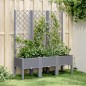 vidaXL Jardinera con enrejado PP gris 120x40x142 cm