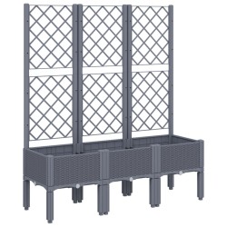 vidaXL Jardinera con enrejado PP gris 120x40x142 cm