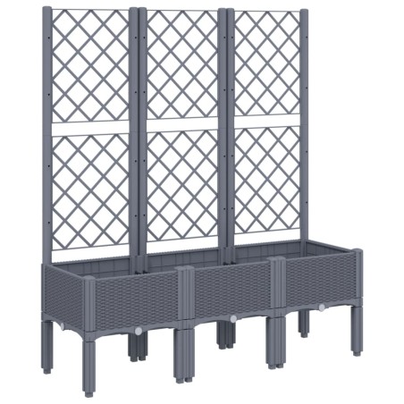 vidaXL Jardinera con enrejado PP gris 120x40x142 cm
