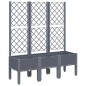 vidaXL Jardinera con enrejado PP gris 120x40x142 cm