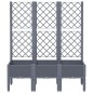 vidaXL Jardinera con enrejado PP gris 120x40x142 cm