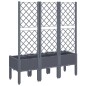 vidaXL Jardinera con enrejado PP gris 120x40x142 cm