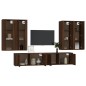 vidaXL Set de muebles para TV 6 pzas madera contrachapada roble marrón