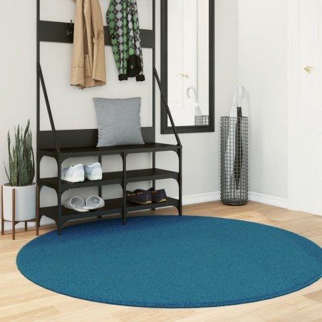 vidaXL Alfombra de pelo corto OVIEDO turquesa Ø 160 cm