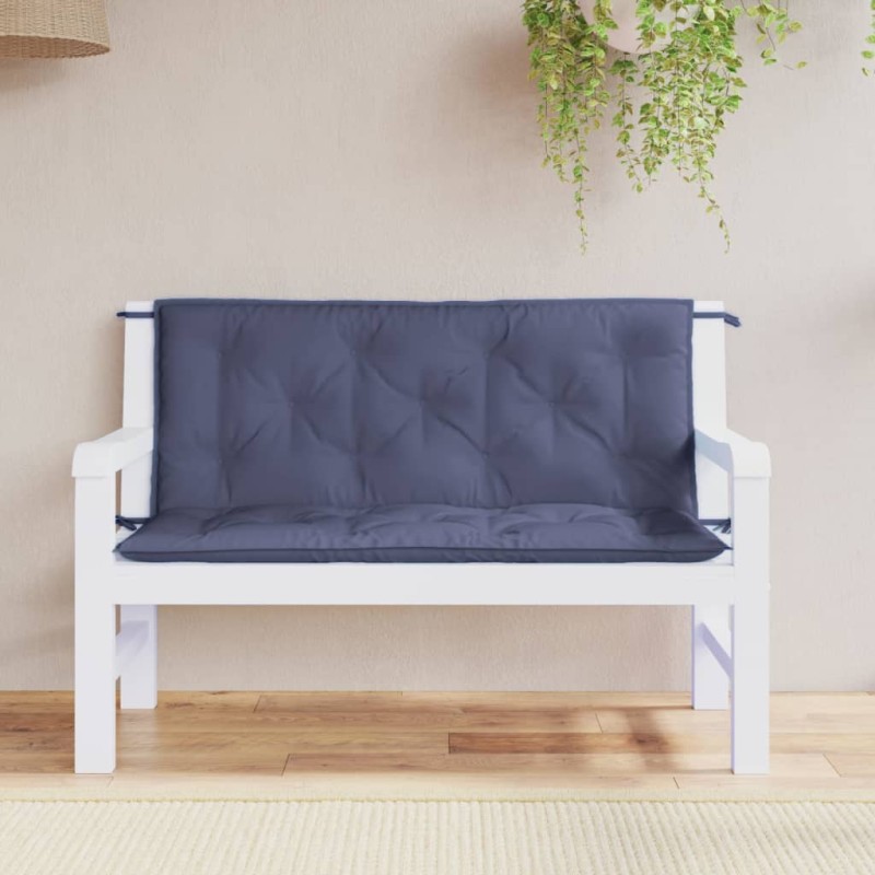 vidaXL Cojines banco jardín 2 uds tela Oxford azul marino 120x50x7 cm vidaXL Cojines banco jardín 2 uds tela Oxford azul marino 120x50x7 cm