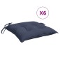 vidaXL Cojines para silla 6 uds tela Oxford azul marino 40x40x7 cm