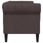 vidaXL Sofá Chesterfield de 2 plazas tela marrón oscuro