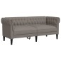 vidaXL Sofá Chesterfield de 2 plazas tela gris taupe vidaXL Sofá Chesterfield de 2 plazas tela gris taupe