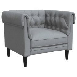 vidaXL Sillón Chesterfield de tela gris claro