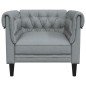 vidaXL Sillón Chesterfield de tela gris claro vidaXL Sillón Chesterfield de tela gris claro