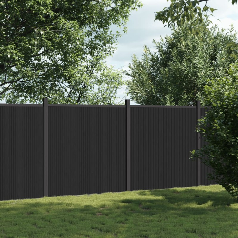 vidaXL Panel de valla WPC gris 353x186 cm vidaXL Panel de valla WPC gris 353x186 cm